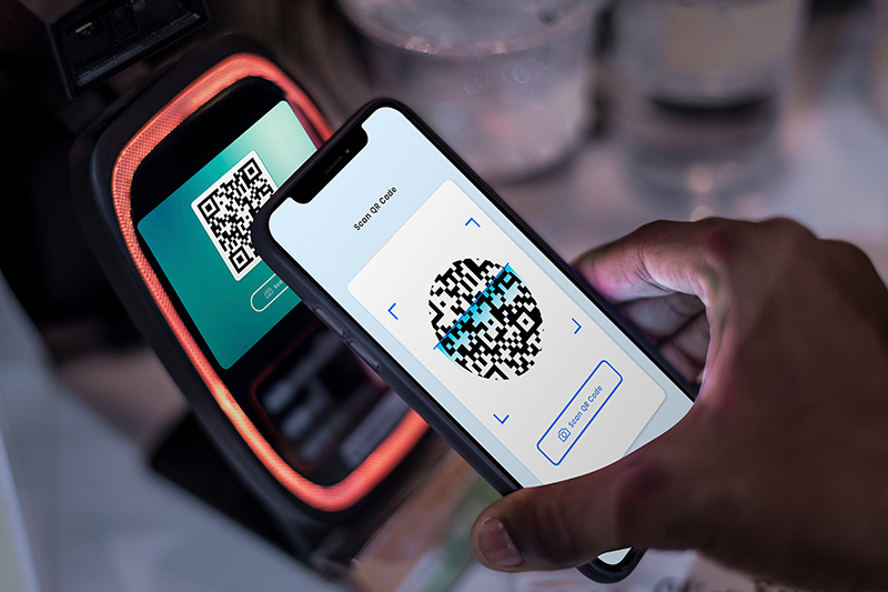 contactless and cashless payment through qr code and mobile banking