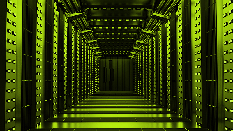 3d rendering of a sci fi empty hallway in the future space age abstract